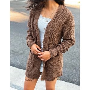 Mocha Plum Popcorn cardigan